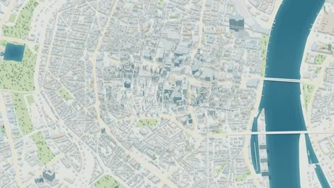 3D map animation of Cologne city in Germany pullback Stock Footage 348071177