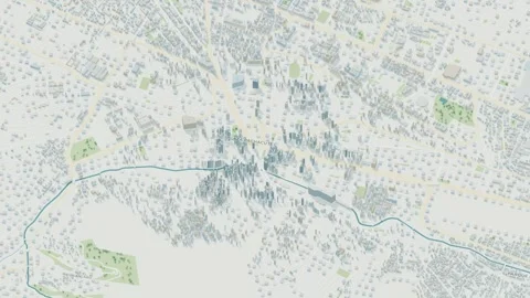 3D map animation of Cusco city in Peru pullback Stock Footage 348196758