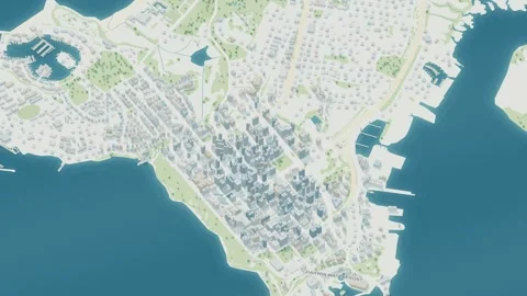 3D map animation of Darwin city and harbour, Australia pullback Stock Footage 347998183
