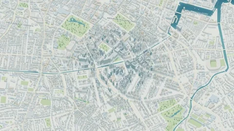 3D map animation of Dublin city in Ireland pullback Stock Footage 348071396