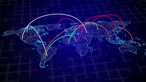 3D Map Animation Dynamic Geographic Visualization Motion Graphic Stock Footage 323505617