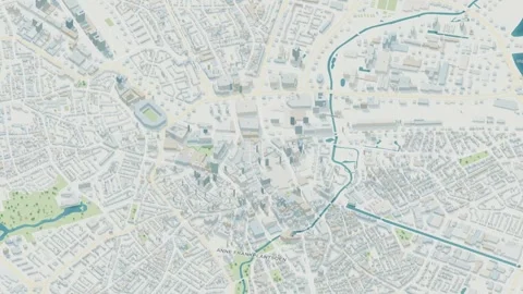 3D map animation of Eindhoven city in Netherlands pullback Stock Footage 348079683