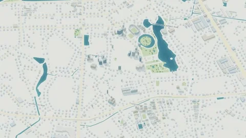 3D map animation of Hai Phong city in Vietnam pullback Stock Footage 348152909