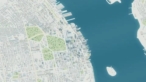 3D map animation of Halifax city in Canada pullback Stock Footage 348213613