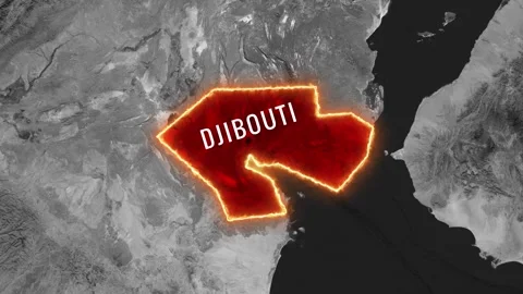 3D Map Animation Highlighting Djibouti and Waving National Flag Video stock 343325706