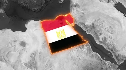 3D Map Animation Highlighting Egypt with  Waving National Flag 스톡 동영상 342842307