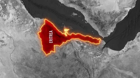 3D Map Animation Highlighting Eritrea with Waving National Flag Video stock 343155207