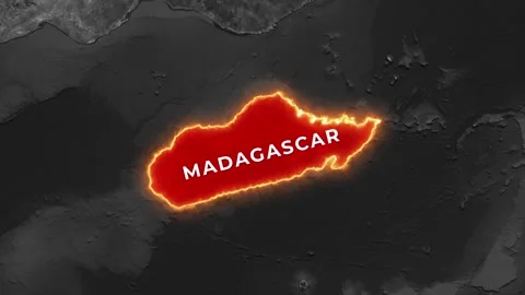 3D Map Animation Highlighting Madagascar with Waving National Flag Stock-Footage 343548740