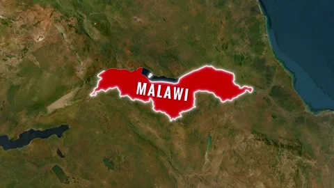 3D Map Animation Highlighting Malawi with Waving National Flag Video stock 343548727