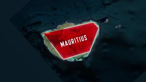3D Map Animation Highlighting Mauritius with Waving National Flag Video stock 343548636