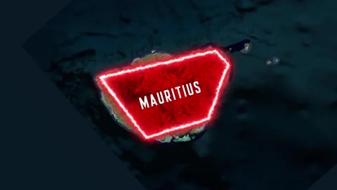 3D Map Animation Highlighting Mauritius with Text Overlay Stock-Footage 343548641