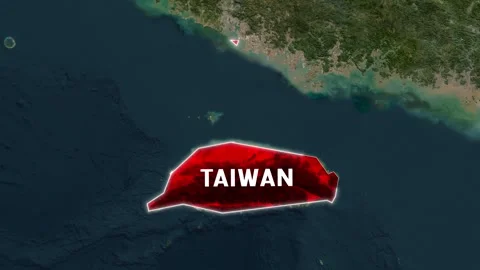 3D Map Animation Highlighting Taiwan with Waving National Flag Video stock 342256708