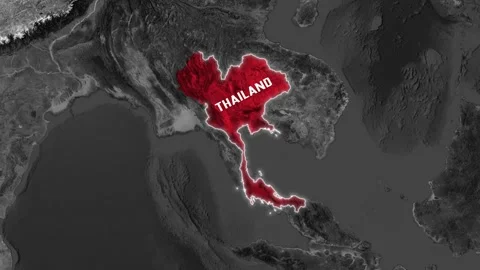 3D Map Animation Highlighting Thailand with Text Overlay Stock Footage 342038025
