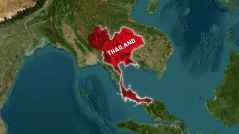 3D Map Animation Highlighting Thailand with Waving National Flag Video stock 342038030