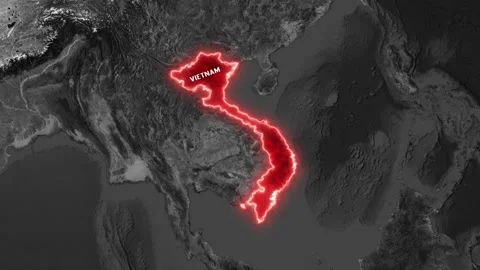3D Map Animation Highlighting Vietnam with Text Overlay Video stock 342256757