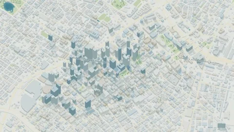3D map animation of Los Angeles city, USA pullback Stock Footage 348068603