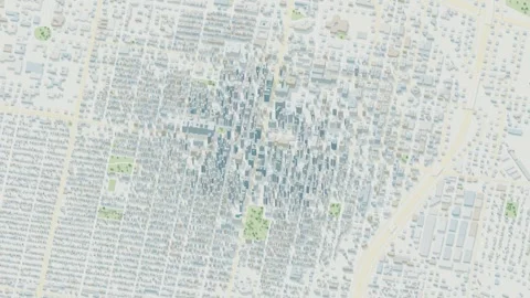3D map animation of Lubbock city, USA pullback Stock Footage 348069060