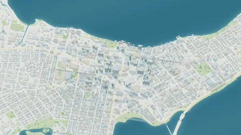 3D map animation of Madison city, USA pullback Stock Footage 348068604