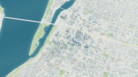 3D map animation of Memphis city, USA pullback Stock Footage 348068605