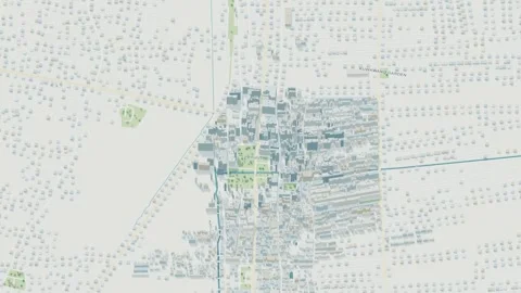 3D map animation of Nakhon Si Thammarat city in Thailand pullback Stock Footage 348196301