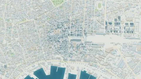 3D map animation of Naples city in Italy pullback Stock Footage 348081168