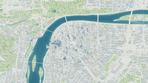 3D map animation of Prague city in Czechia pullback Stock Footage 348136403