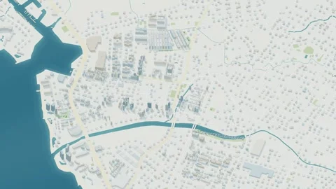 3D map animation of Puerto Vallarta city in Mexico pullback Stock Footage 348196358