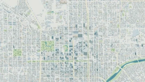 3D map animation of Sapporo city in Japan pullback Stock Footage 348154235