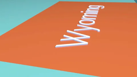 3d map animation showing the state of Wyoming Stock Footage 146132784