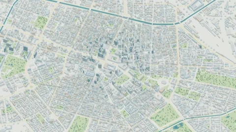 3D map animation of Sofia city in Bulgaria pullback Stock Footage 348136482