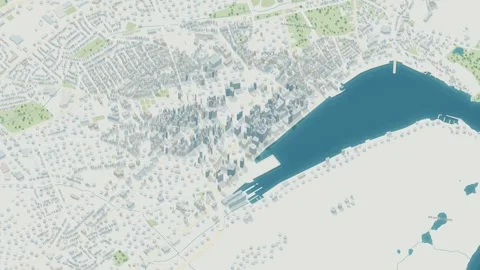 3D map animation of St. John'S city in Canada pullback Stock Footage 348213681