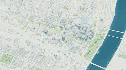 3D map animation of St. Louis city, USA pullback 库存影片 348074853