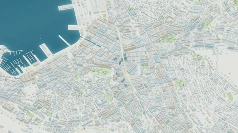 3D map animation of Trieste city in Italy pullback Stock Footage 348082038