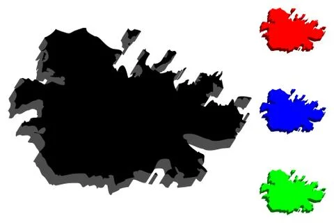 3D map of Antigua Stock Illustration