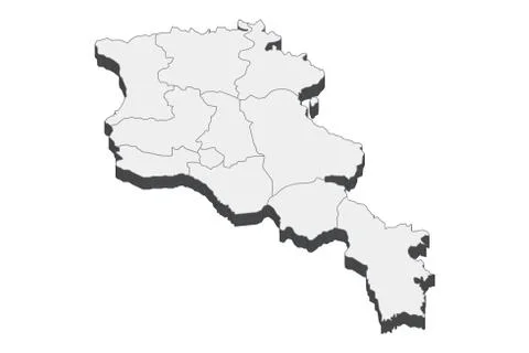 3D Map Of Armenia Stock Illustration