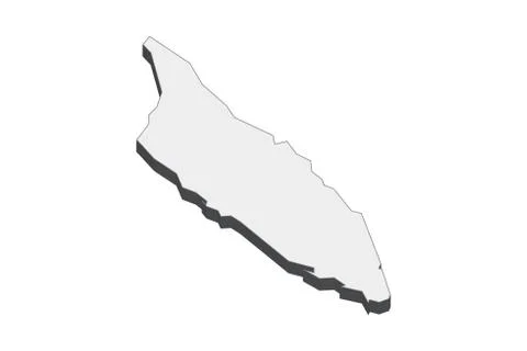 3D Map Of Aruba Stock Illustration