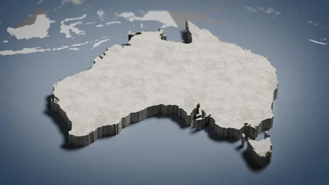 3D Map Australia, Australian, Sydney, Oceania -4K Stock Footage 336107494