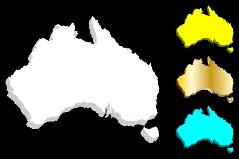 3D map of Australia 스톡 일러스트