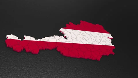 3D map of Austria. Austria map 3d. Map 3D rendering. Stock Footage 230675857