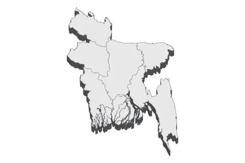 3D Map Of Bangladesh イラスト素材
