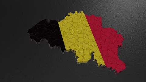 3D map of Belgium. Belgium map 3d. Map 3D rendering. Stock Footage 230483729