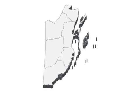 3D Map Of Belize Stock Illustration