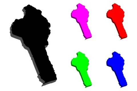 3D map of Benin Stock Illustration
