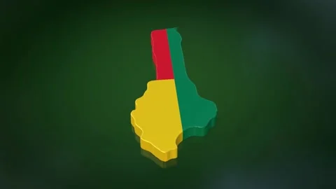 3D Map of Benin Rotating on Green Floor with Flag Texture Stock Footage 282090971