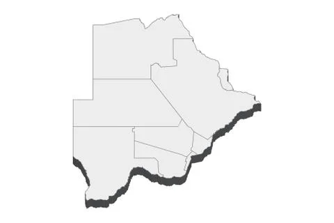 3D Map Of Botswana Stock Illustration