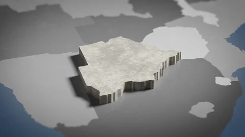 3D Map Botswana, Motswana, Batswana, Gaborone, Africa 4K Stock Footage 336108906