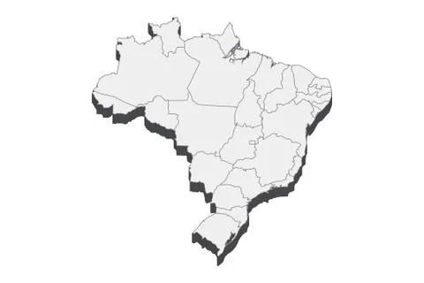 3D Map Of Brazil Stock Illustration