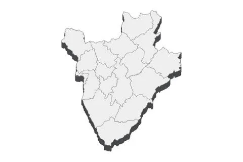 3D Map Of Burundi Stock Illustration