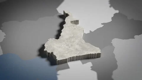 3D Map Cameroon, Cameroonian, Douala, Africa 4K Stock Footage 336109234
