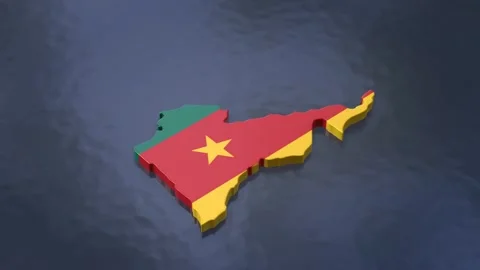 3D Map of Cameroon with Flag Texture and Luma Matte Effect Stock Footage 282202590